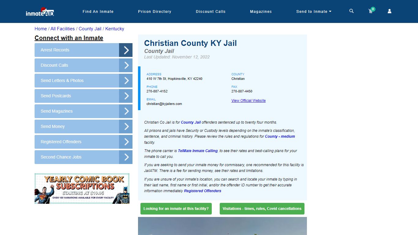Christian County KY Jail - Inmate Locator - Hopkinsville, KY
